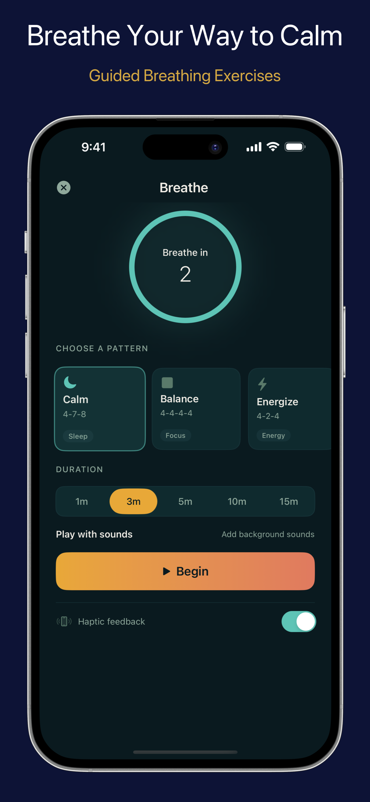 Guided breathing exercises